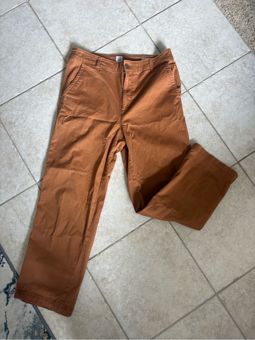 GAP Girlfriend Khakis in Rust Brown